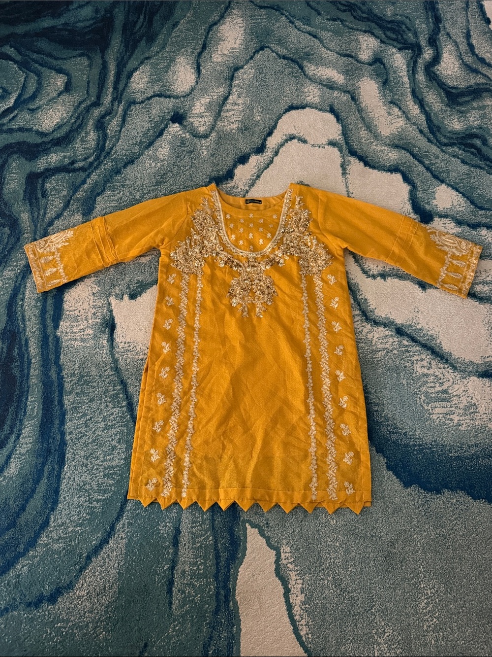 Yellow Embroidered Women's Kurta
